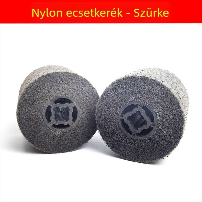 Nylon polírozó kerék rozsdamentes acélhoz és fémmegermunkáláshoz, nylon rostos csiszolóanyaggal és gyapjú polírozáshoz
