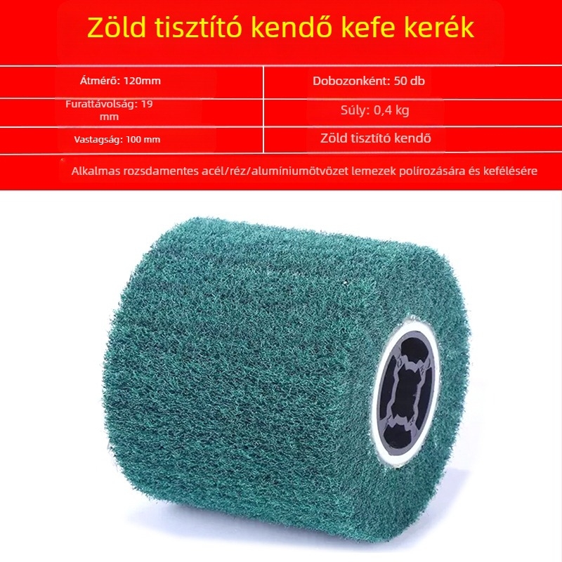 Nylon polírozó kerék rozsdamentes acélhoz és fémmegermunkáláshoz, nylon rostos csiszolóanyaggal és gyapjú polírozáshoz
