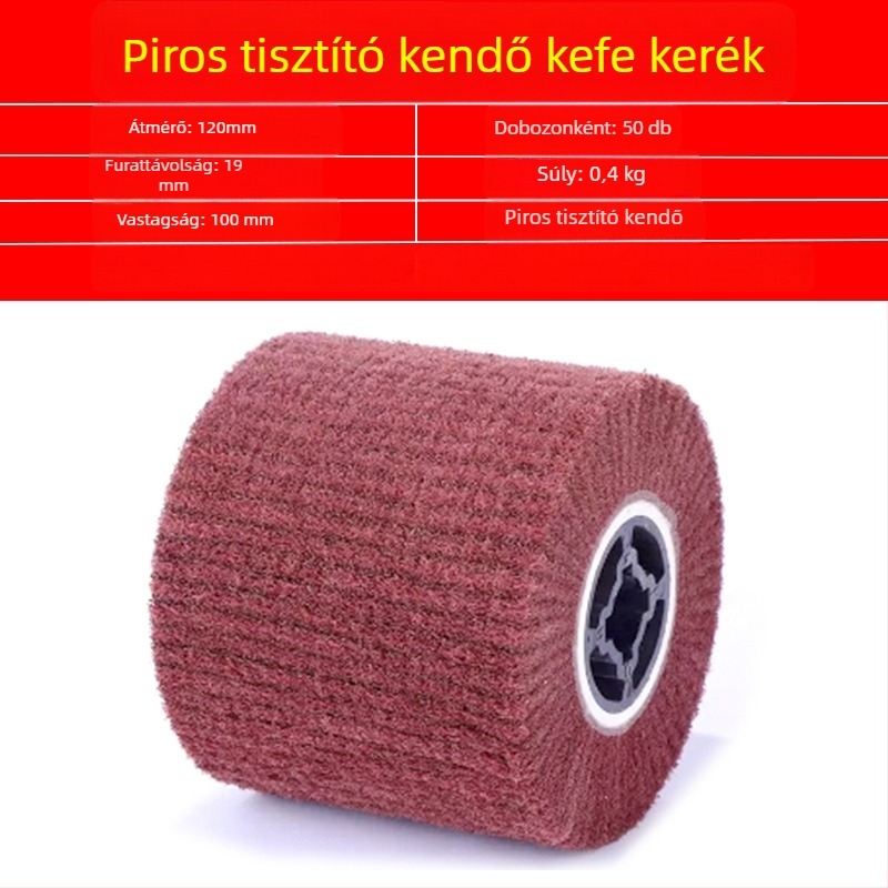 Nylon polírozó kerék rozsdamentes acélhoz és fémmegermunkáláshoz, nylon rostos csiszolóanyaggal és gyapjú polírozáshoz