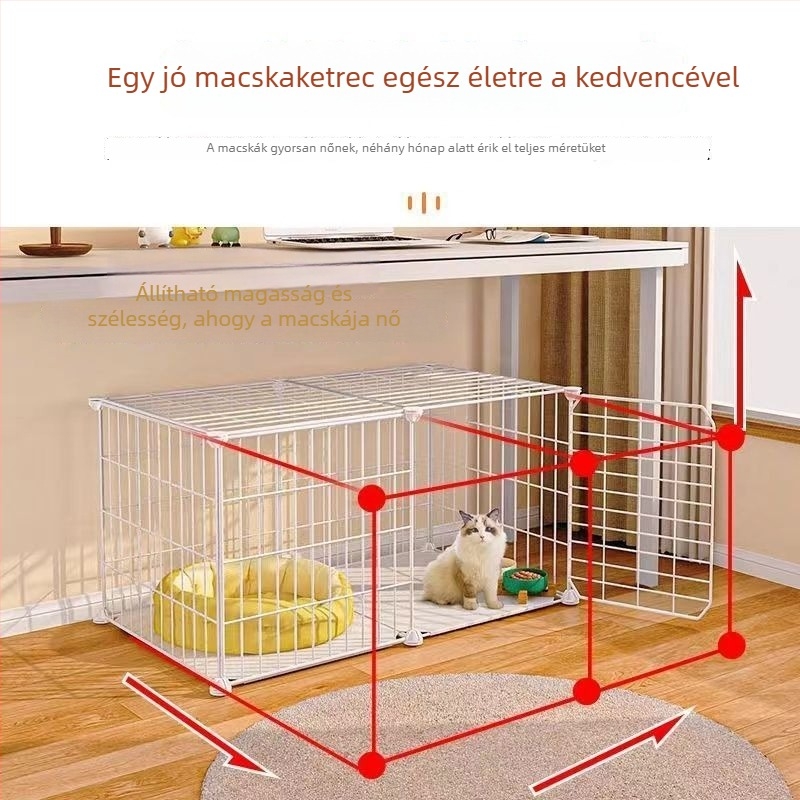 Beltéri kétszintes macskatanya tág belső térrel macskáknak és kistestű kutyáknak