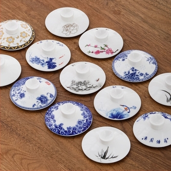 Kerámiából készült pohárfedél, fehér porcelán, 9,0 cm átmérőjű, irodai és otthoni használatra