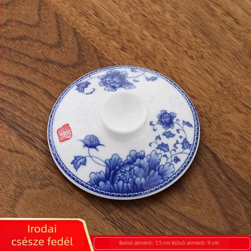 Kerámiából készült pohárfedél, fehér porcelán, 9,0 cm átmérőjű, irodai és otthoni használatra