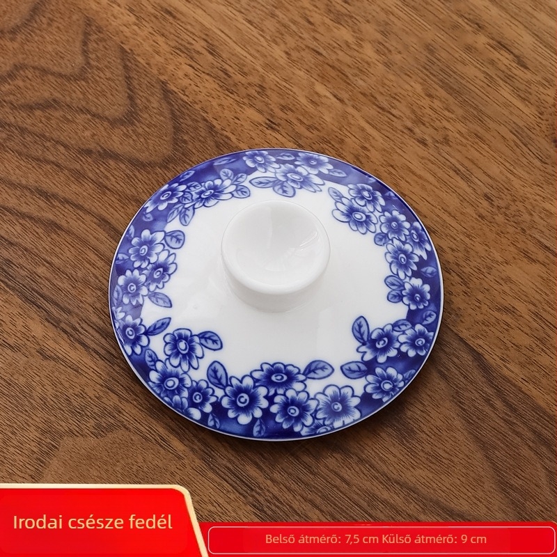 Kerámiából készült pohárfedél, fehér porcelán, 9,0 cm átmérőjű, irodai és otthoni használatra