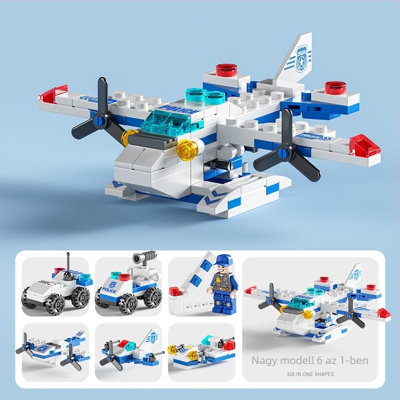 Hat az egyben Lego-kompatibil építőblokkok gyerekeknek: tűzoltóság, rendőrség, katonai mérnöki és tank témák