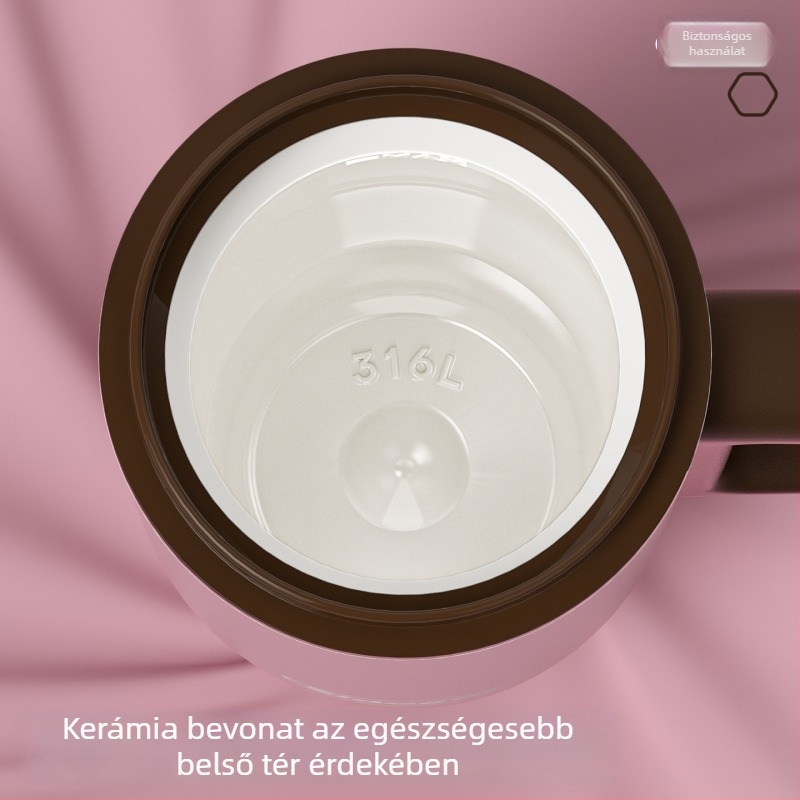 316L rozsdamentes acélból készült nagy kapacitású termosz pohár, szívószállal, autóba szerelhető, egygombos nyitás