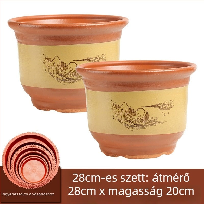 Extra nagy kerámia virágcserép Clivia számára, lélegezhető