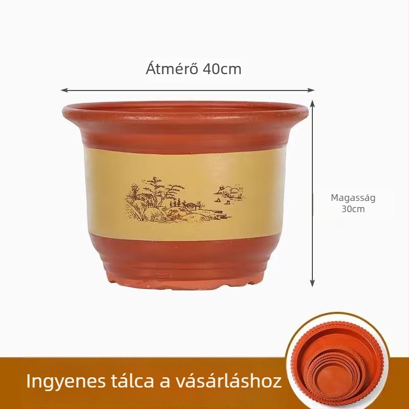 Extra nagy kerámia virágcserép Clivia számára, lélegezhető