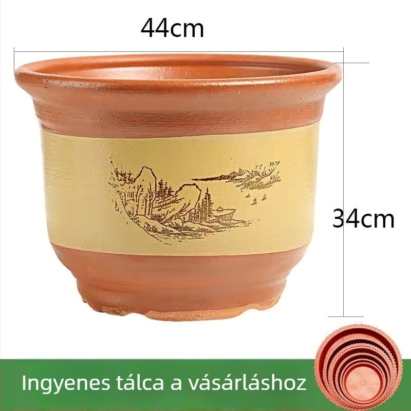 Extra nagy kerámia virágcserép Clivia számára, lélegezhető