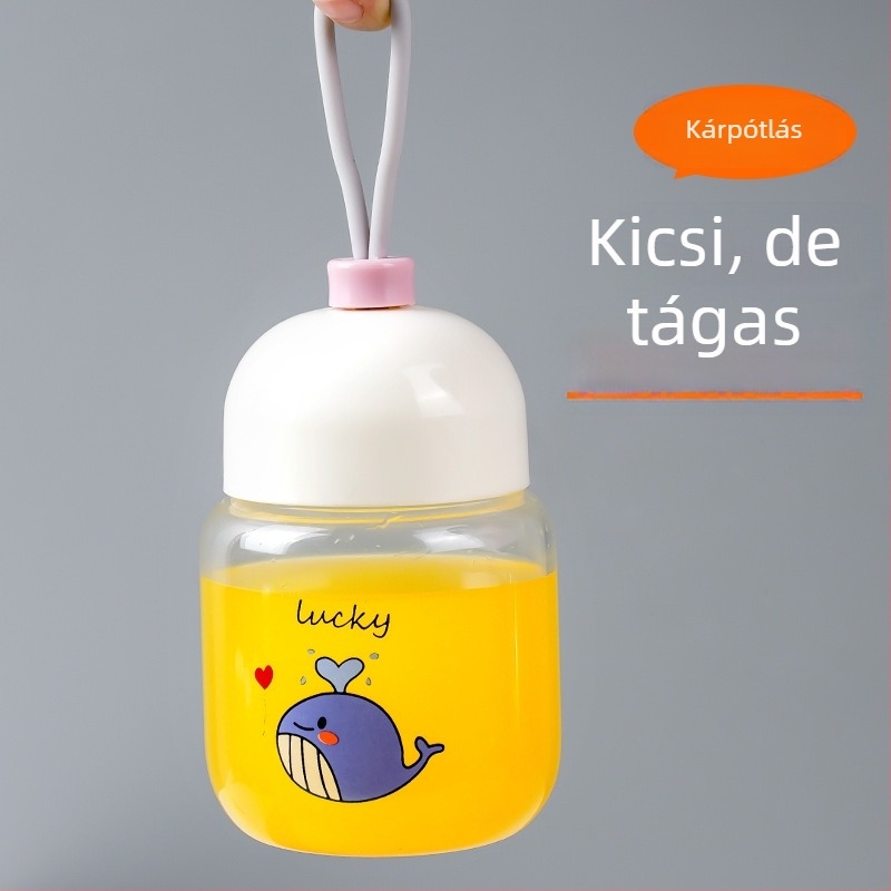 Mini hőálló üvegpohár otthoni használatra, fedéllel és szívószállal, tejhez, kávéhoz és szójatejhez.