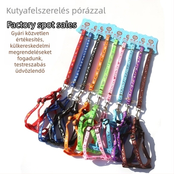 Kutyahám és póráz nyomtatott patch-szel, kis és közepes méretű kutyáknak