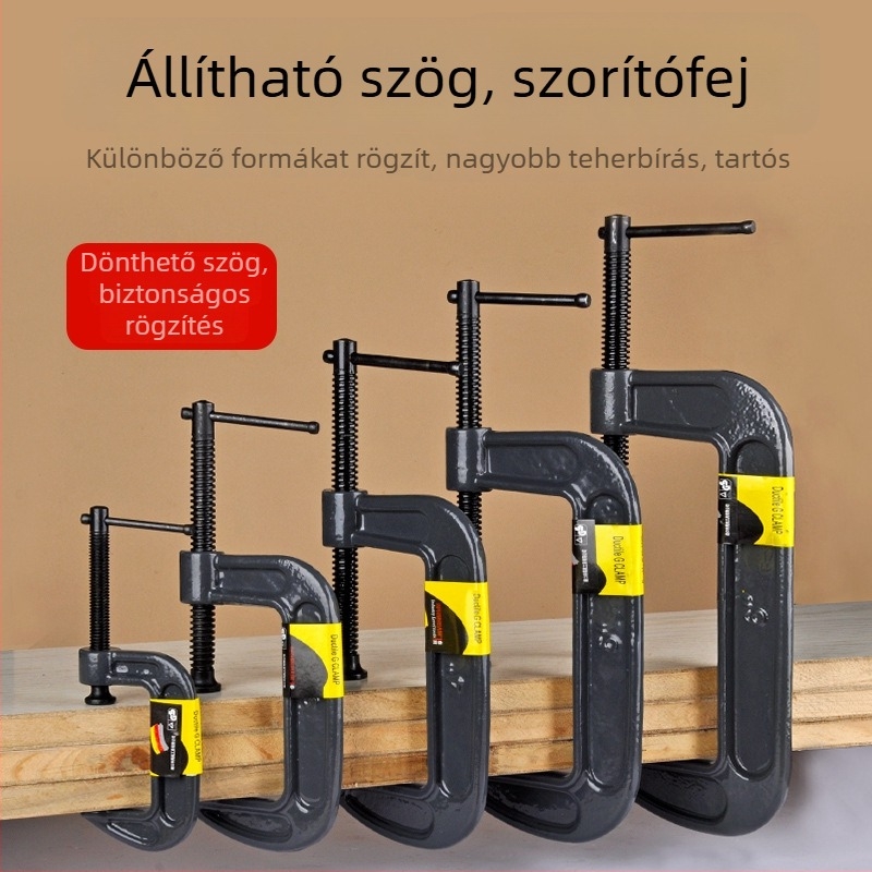 Nehéz terhelésű G-alakú asztalos szorító – gyors szorítás és rögzítés