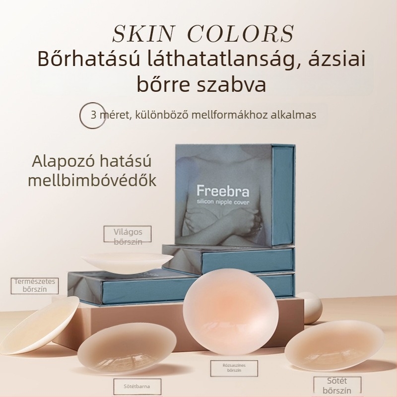 Szilícium melltapasz, láthatatlan és nyom nélküli, újrafelhasználható, ultra vékony, lélegző, egyszínű, fényes felület