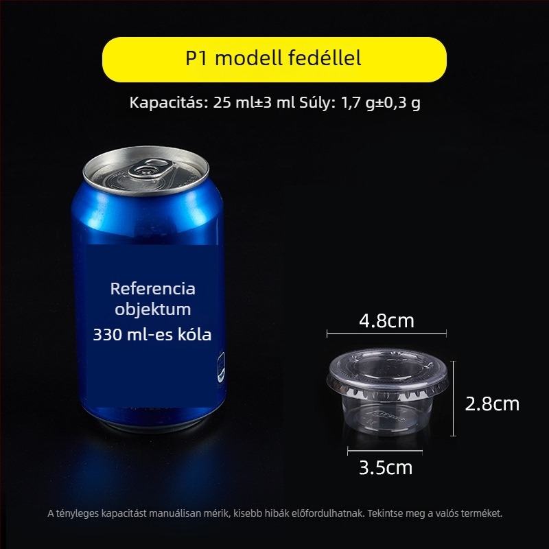 Egyszer használatos szósz pohár, kerek PP tartály szószokhoz, ecet és chililolaj számára, dip doboz, 1 oz–5 oz, 100 ml alatt