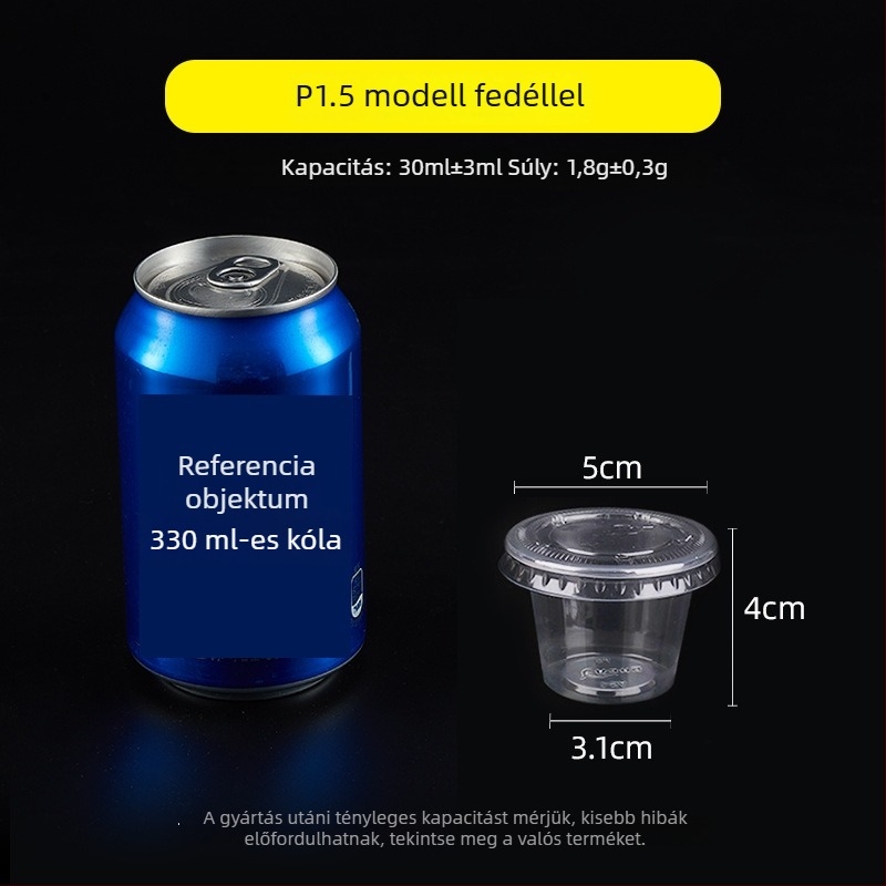 Egyszer használatos szósz pohár, kerek PP tartály szószokhoz, ecet és chililolaj számára, dip doboz, 1 oz–5 oz, 100 ml alatt