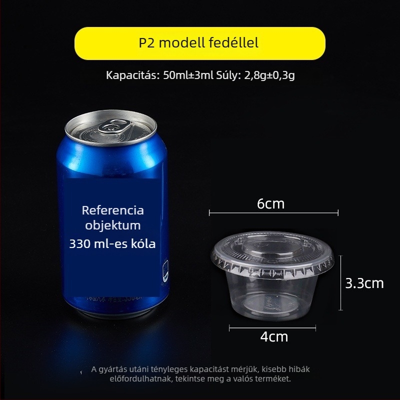 Egyszer használatos szósz pohár, kerek PP tartály szószokhoz, ecet és chililolaj számára, dip doboz, 1 oz–5 oz, 100 ml alatt