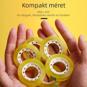 Átlátszó keskeny irodai ragasztószalag iskolai használatra, irodai korrekciókhoz és virágüzletben történő csomagoláshoz