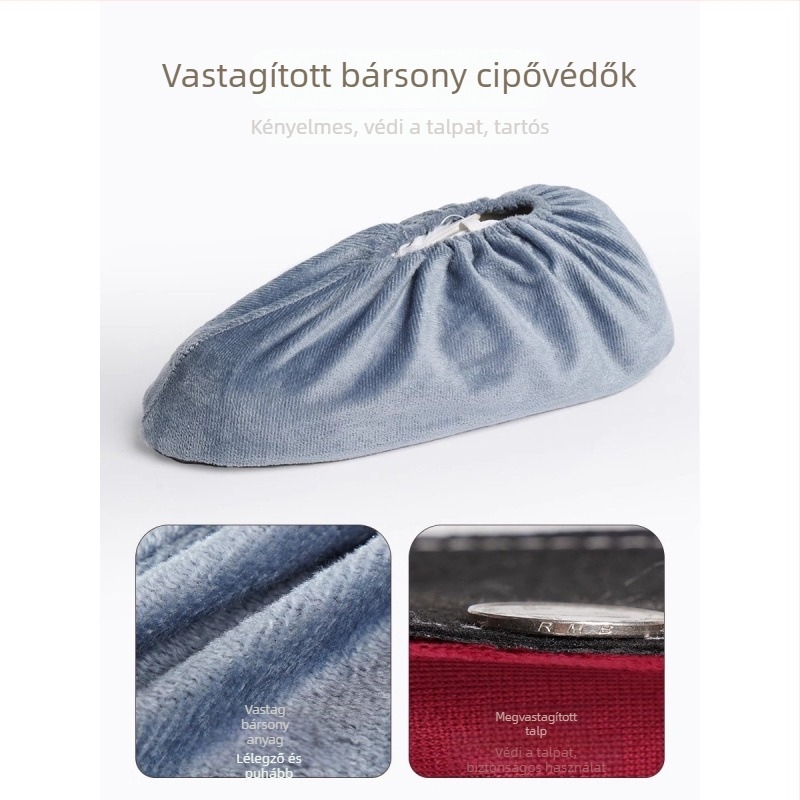 Vastagított csúszásmentes denim cipővédők, újrahasználhatóak, antisztatikus, porvédő, gyártási és otthoni használatra