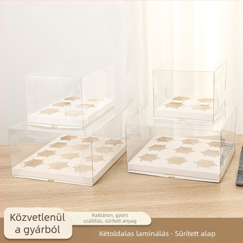 Cupcake csomagoló doboz, átlátszó muffin forma doboz, 2, 4, 6 vagy 9 darabos készlet