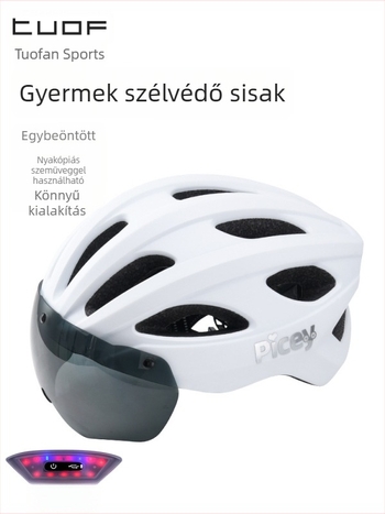 Gyerekeknek szóló kerékpár sisak hátsó lámpával – uniszex