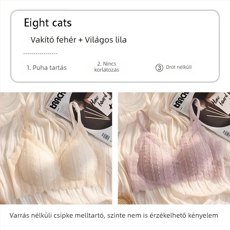 Zökkenőmentes csipkés melltartó kis keblekhez, push-up hatás, acélgyűrű nélkül, hátformázó