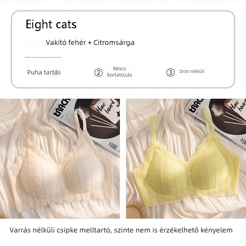 Zökkenőmentes csipkés melltartó kis keblekhez, push-up hatás, acélgyűrű nélkül, hátformázó