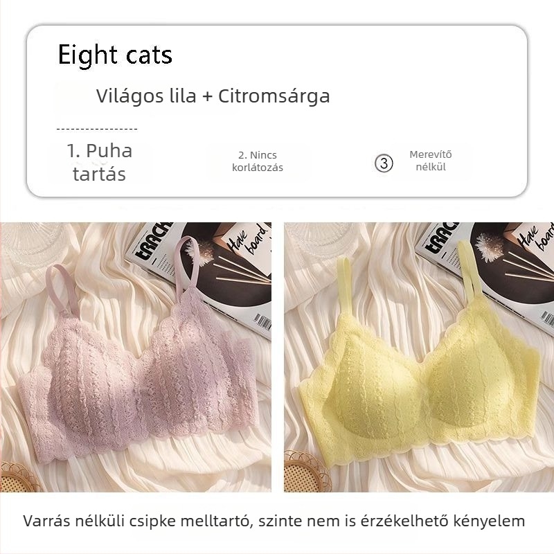 Zökkenőmentes csipkés melltartó kis keblekhez, push-up hatás, acélgyűrű nélkül, hátformázó