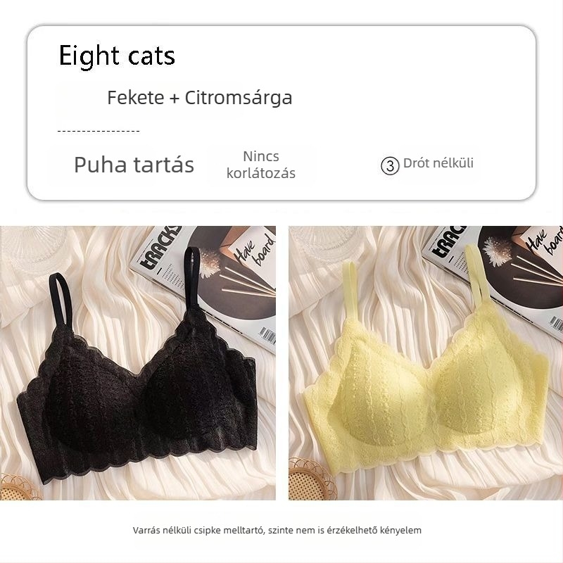 Zökkenőmentes csipkés melltartó kis keblekhez, push-up hatás, acélgyűrű nélkül, hátformázó