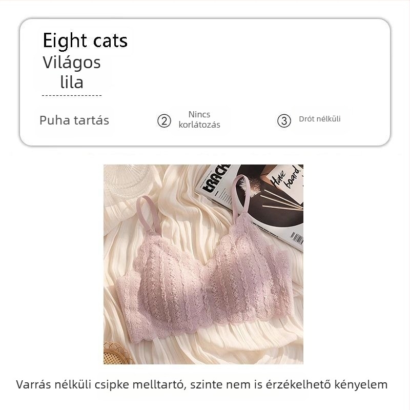 Zökkenőmentes csipkés melltartó kis keblekhez, push-up hatás, acélgyűrű nélkül, hátformázó