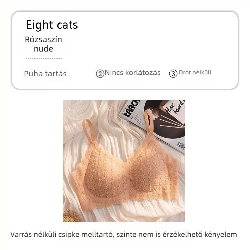 Zökkenőmentes csipkés melltartó kis keblekhez, push-up hatás, acélgyűrű nélkül, hátformázó