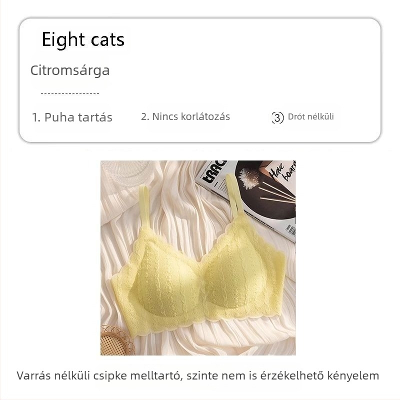 Zökkenőmentes csipkés melltartó kis keblekhez, push-up hatás, acélgyűrű nélkül, hátformázó