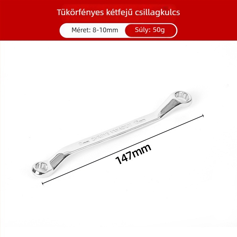 Kétfejű Plum Blossom kulcs autójavításhoz, tükrös felület, többfunkciós Torx kulcs