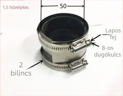 Rozsdamentes acél csőbilincs DN50/75/100/150 – kiegészítők