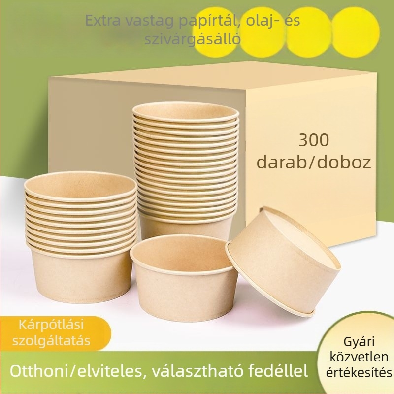 Természetes színű, vastag, egyszer használatos papírtál, kör alakú ebédtál, otthoni használatra, gyümölcs, kemping és instant tészta számára, Panda nyomtatás