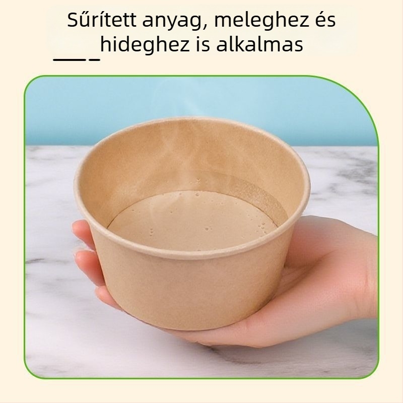 Természetes színű, vastag, egyszer használatos papírtál, kör alakú ebédtál, otthoni használatra, gyümölcs, kemping és instant tészta számára, Panda nyomtatás