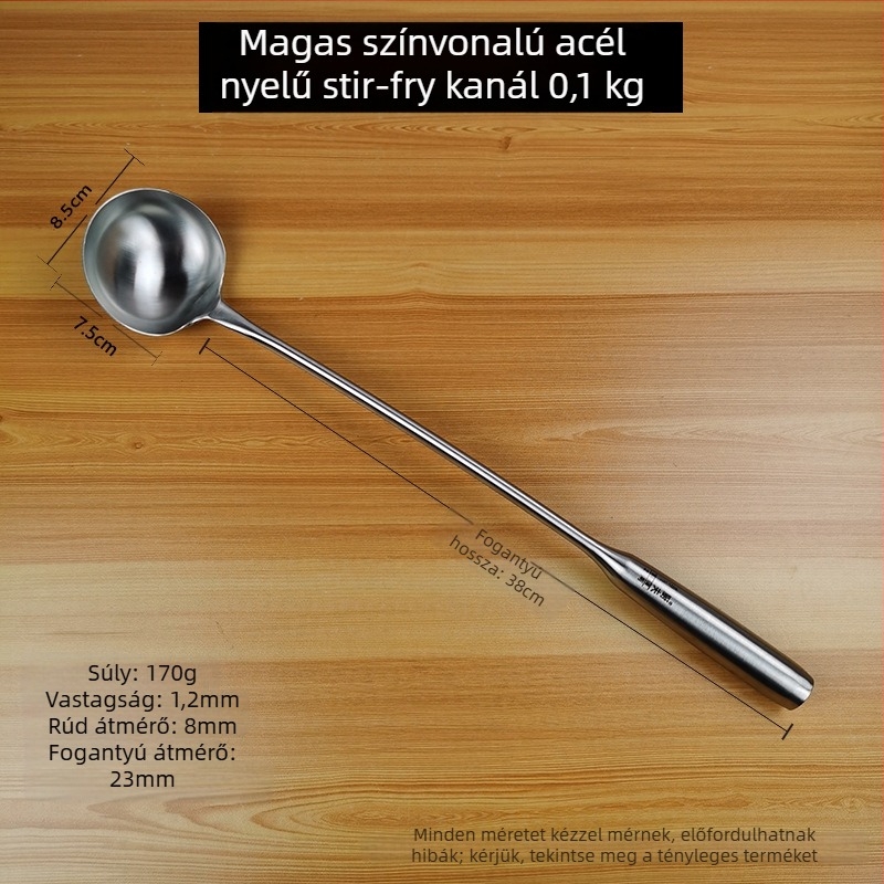 Rozsdamentes acél leveseskanál hosszú nyéllel, otthoni használatra, alkalmas forrófazékhoz és keveréshez, nagy kapacitás, elegáns kialakítás