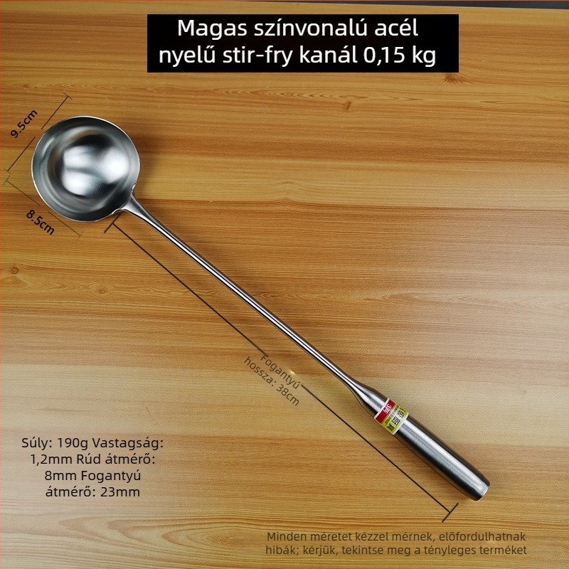 Rozsdamentes acél leveseskanál hosszú nyéllel, otthoni használatra, alkalmas forrófazékhoz és keveréshez, nagy kapacitás, elegáns kialakítás