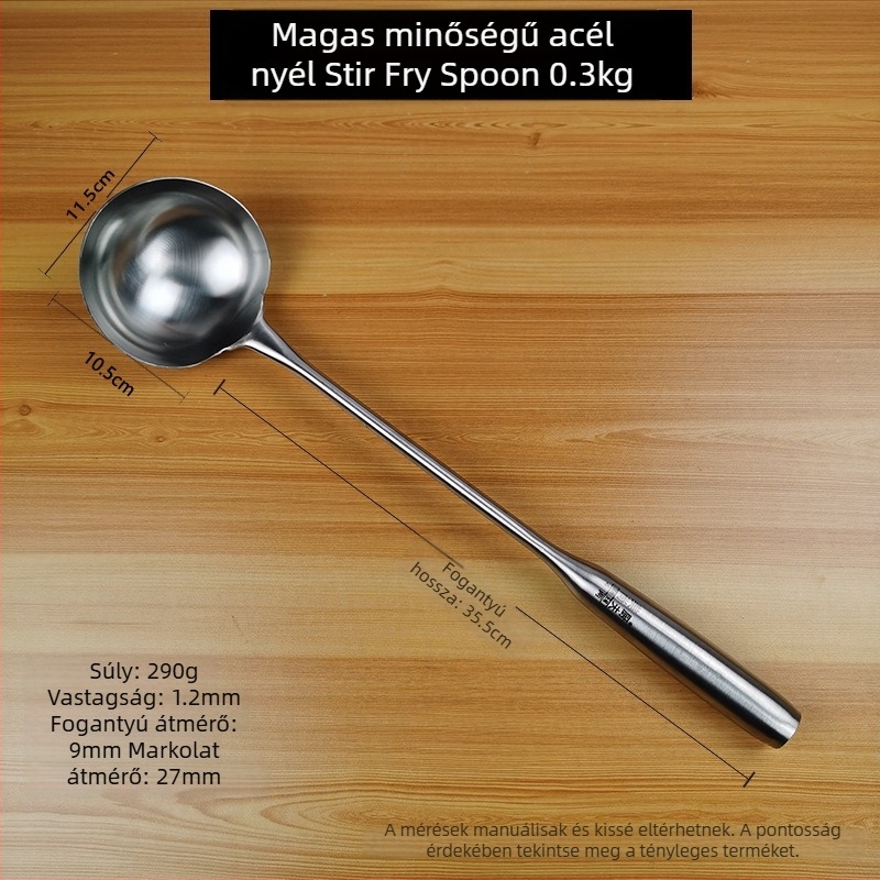 Rozsdamentes acél leveseskanál hosszú nyéllel, otthoni használatra, alkalmas forrófazékhoz és keveréshez, nagy kapacitás, elegáns kialakítás