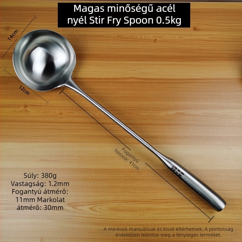 Rozsdamentes acél leveseskanál hosszú nyéllel, otthoni használatra, alkalmas forrófazékhoz és keveréshez, nagy kapacitás, elegáns kialakítás