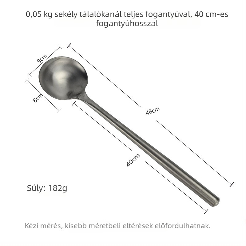 Rozsdamentes acél leveseskanál hosszú nyéllel, otthoni használatra, alkalmas forrófazékhoz és keveréshez, nagy kapacitás, elegáns kialakítás