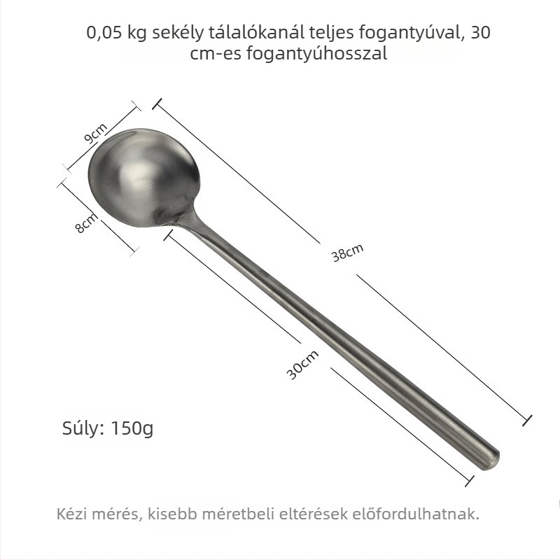 Rozsdamentes acél leveseskanál hosszú nyéllel, otthoni használatra, alkalmas forrófazékhoz és keveréshez, nagy kapacitás, elegáns kialakítás