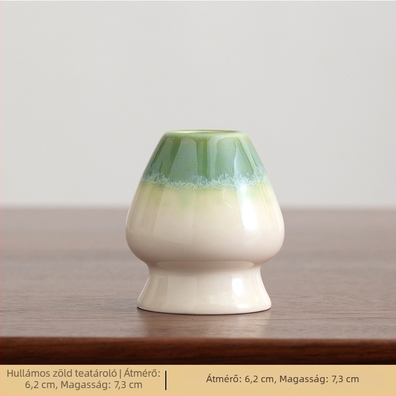 Kerámia matcha whisk tartó, japán stílus, retro máz, teaceremónia kiegészítő