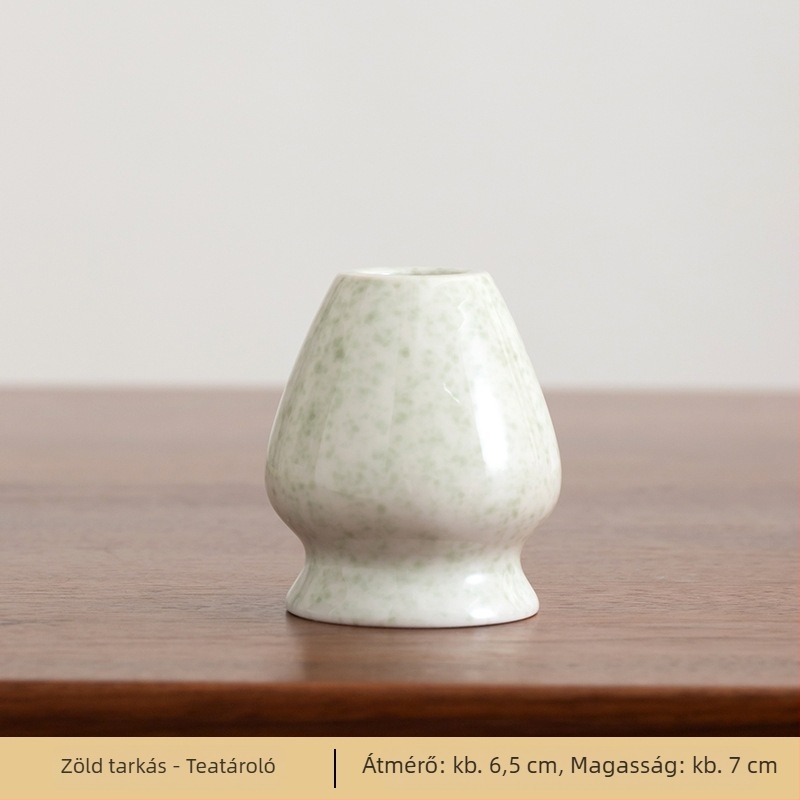 Kerámia matcha whisk tartó, japán stílus, retro máz, teaceremónia kiegészítő