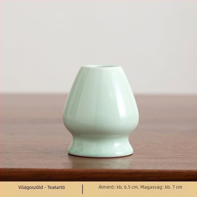 Kerámia matcha whisk tartó, japán stílus, retro máz, teaceremónia kiegészítő