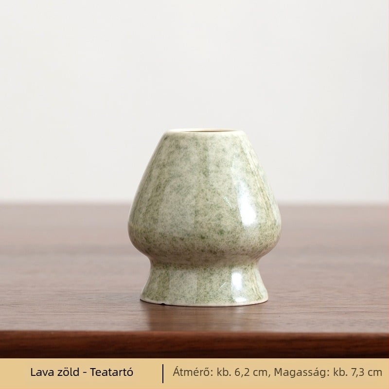 Kerámia matcha whisk tartó, japán stílus, retro máz, teaceremónia kiegészítő