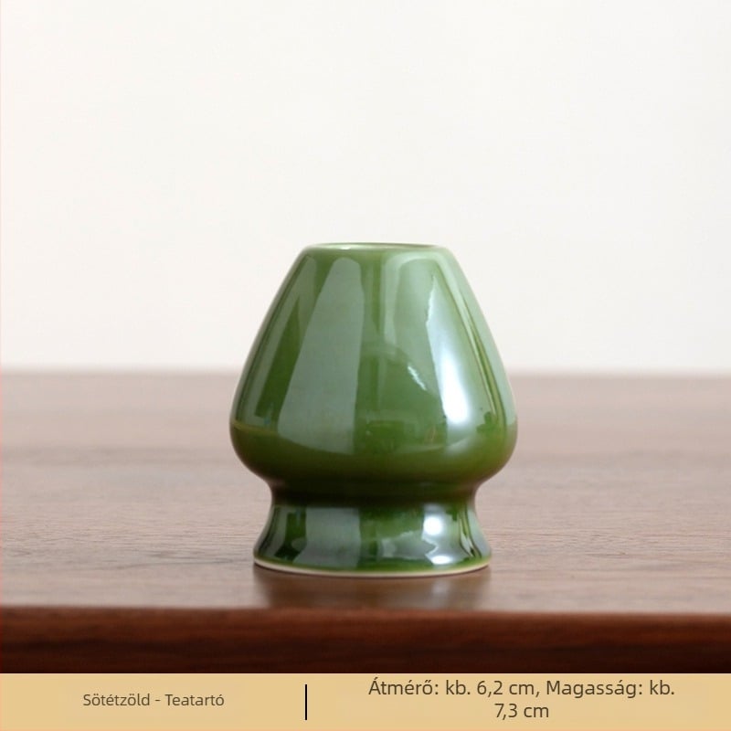 Kerámia matcha whisk tartó, japán stílus, retro máz, teaceremónia kiegészítő