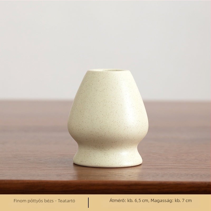 Kerámia matcha whisk tartó, japán stílus, retro máz, teaceremónia kiegészítő