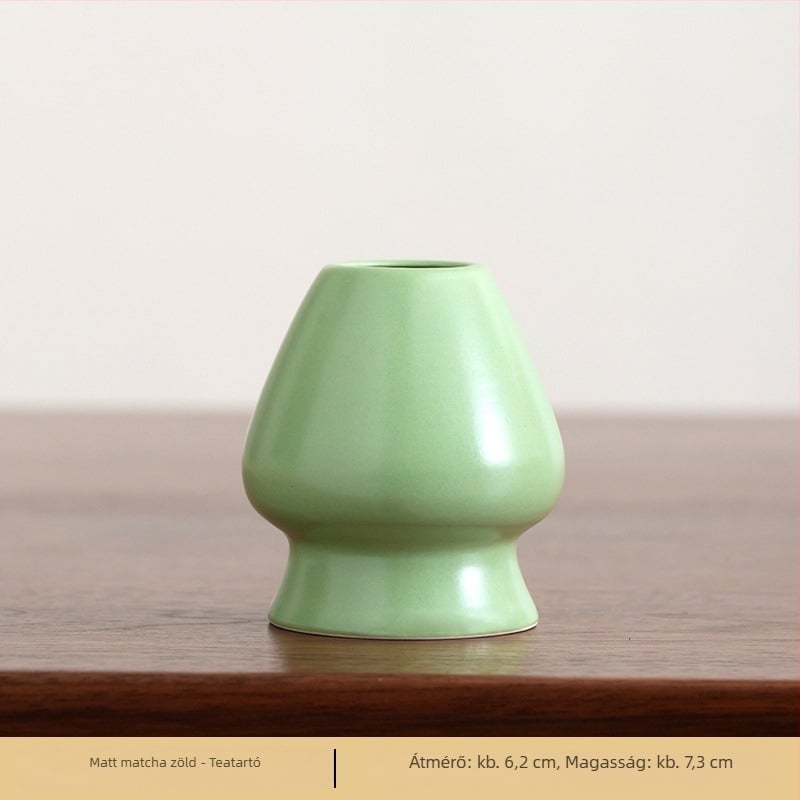 Kerámia matcha whisk tartó, japán stílus, retro máz, teaceremónia kiegészítő
