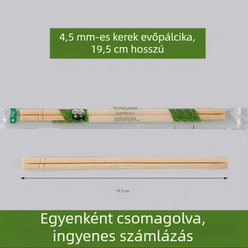 Egyszer használatos bambusz evőpálcika készlet négy az egyben evőeszközökkel és tokban, mikrohullámú sütőben használható