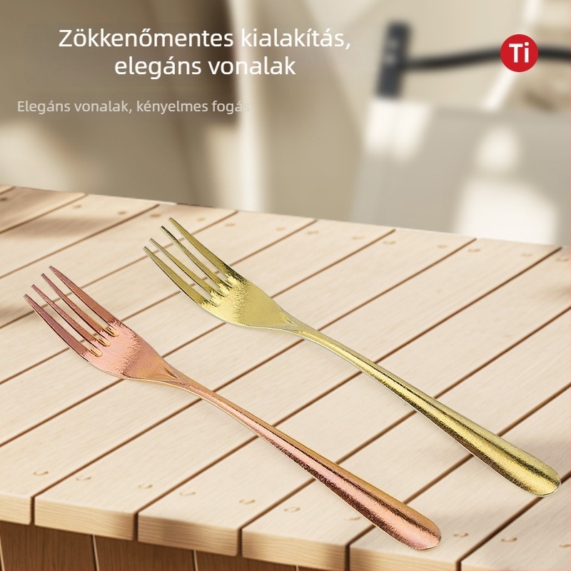Nordic stílusú, tiszta titánium desszert villa készlet – színes evőeszközök, antibakteriális