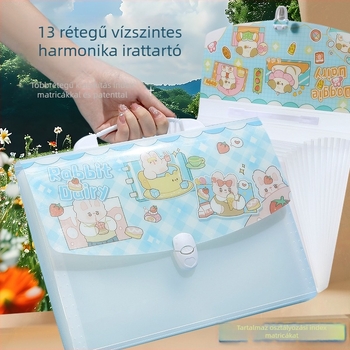 Hordozható akordeon-stílusú dokumentumtáska diákoknak, többszintes, nagy kapacitású a papírok rendezéséhez